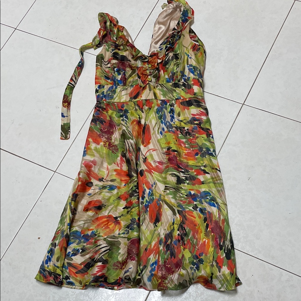 Donna Ricco Multicolor Floral Midi Dress tax deadline sale today buy save $$